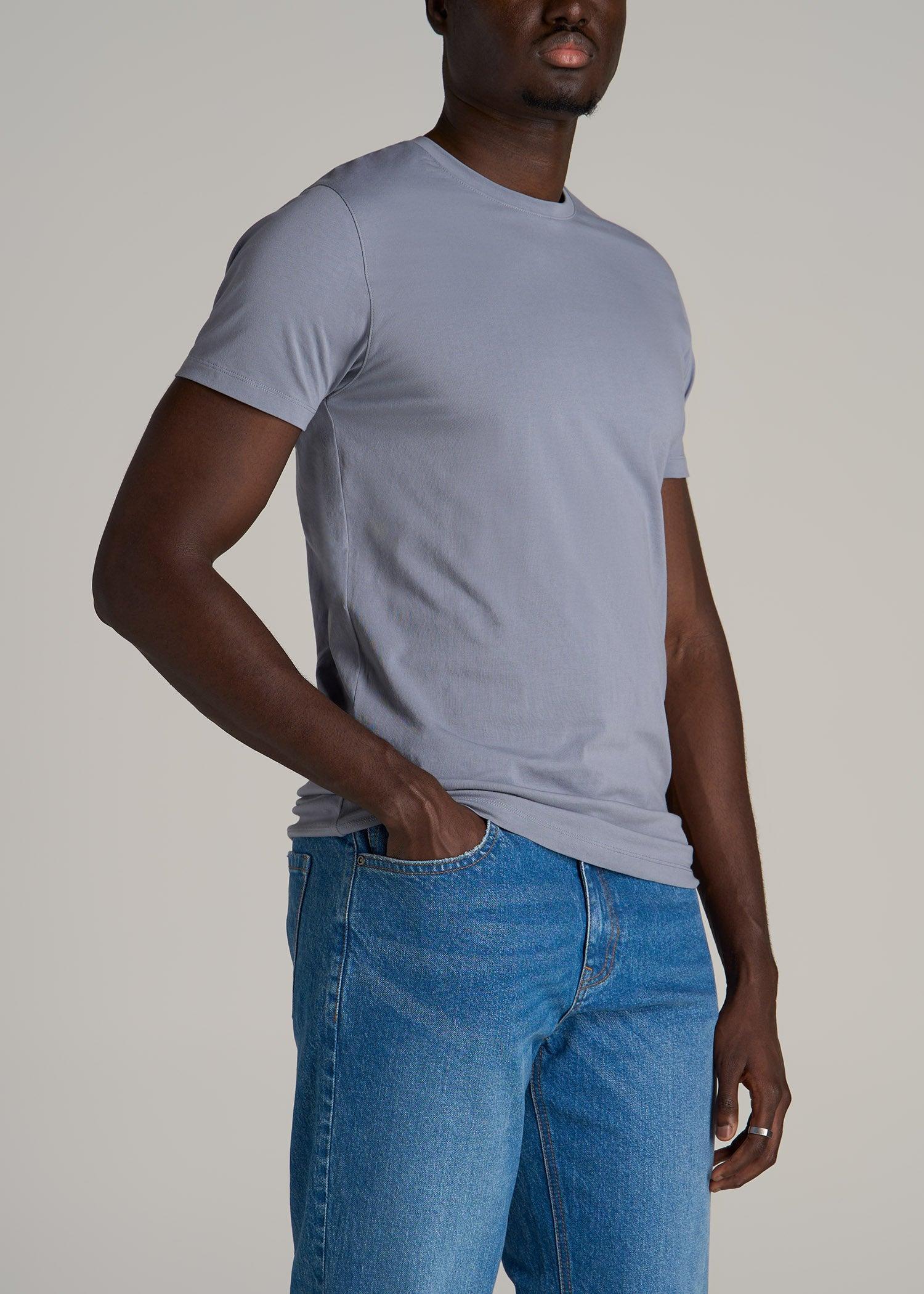 The Essential MODERN-FIT Crewneck Tee for Tall Men in White Product Image