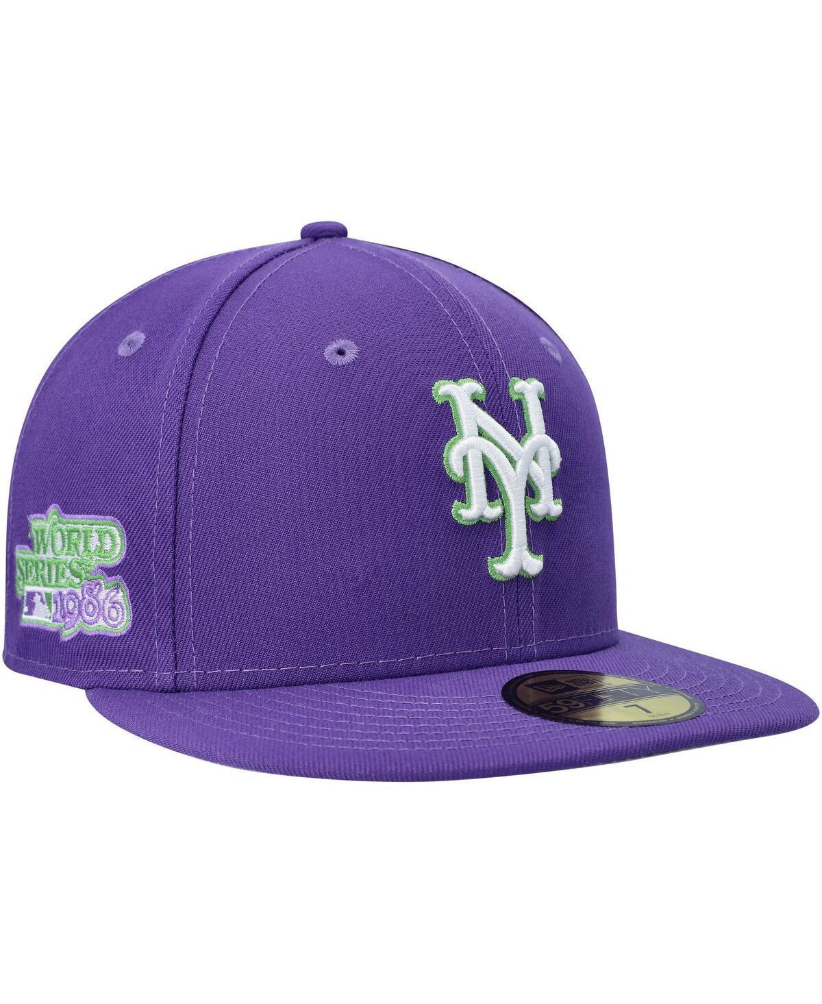 Mens New Era Purple New York Mets Lime Side Patch 59FIFTY Fitted Hat Product Image