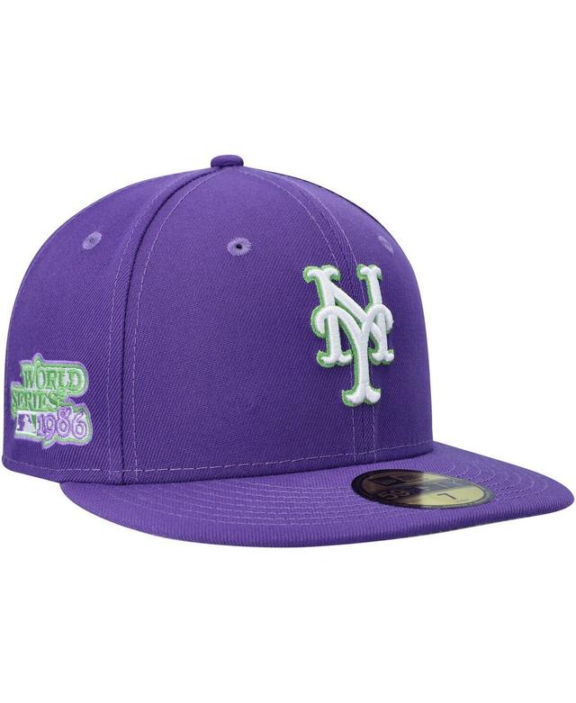 Mens New Era Purple New York Mets Lime Side Patch 59FIFTY Fitted Hat Product Image