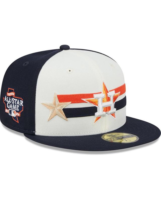 New Era Mens Cream Houston Astros 2024 Mlb All-Star Game Workout 59FIFTY Fitted Hat - Cream, Navy Product Image