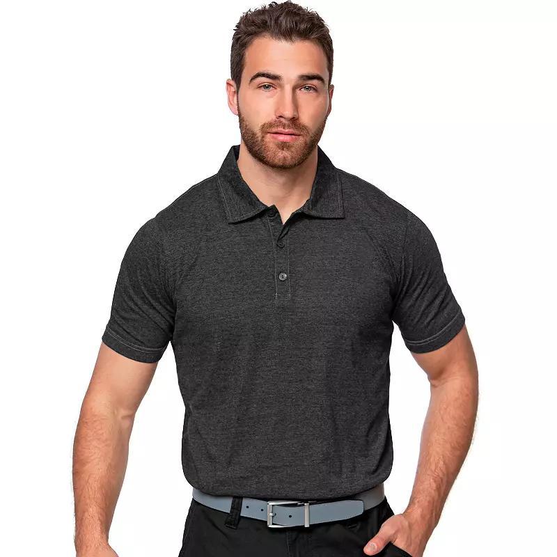 Mens Antigua Peak Polo Grey Black Product Image