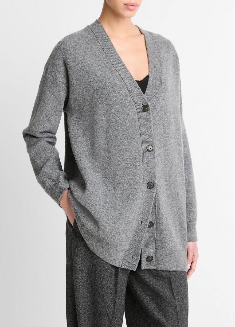 Double-Knit Wool-Blend Oversized Cardigan Product Image