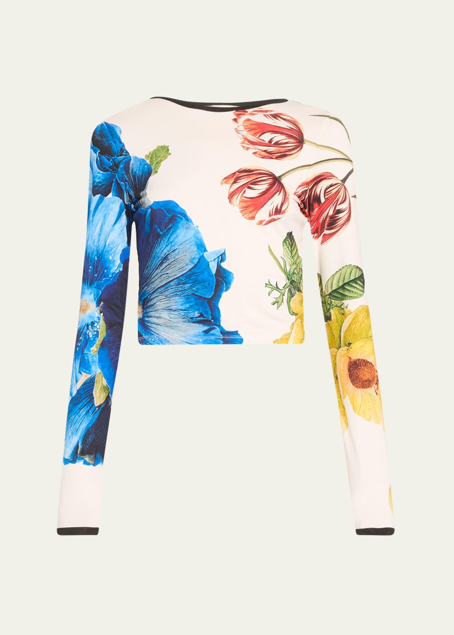 Womens Delaina Floral Crop Sweater Product Image