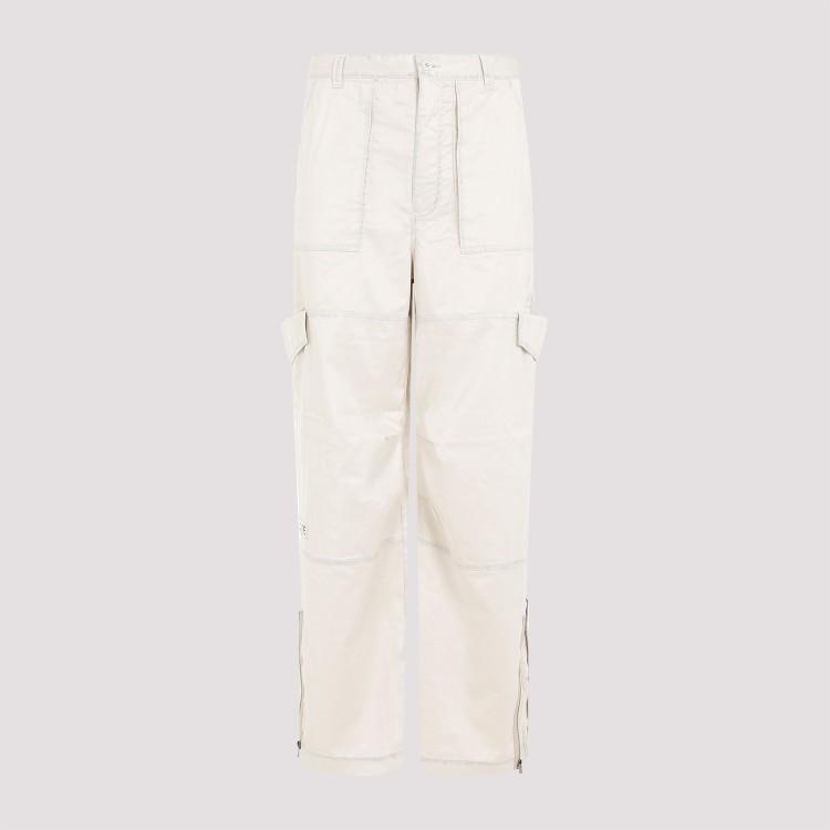 Wide-leg Cargo Trousers In Beige Product Image