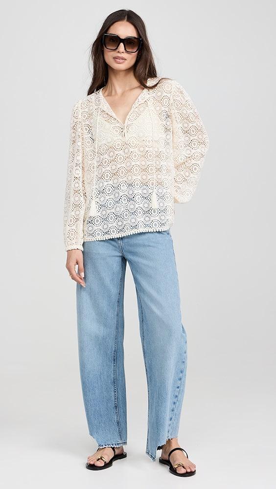 FRAME Lace Tassel Popover Shirt | Shopbop Product Image