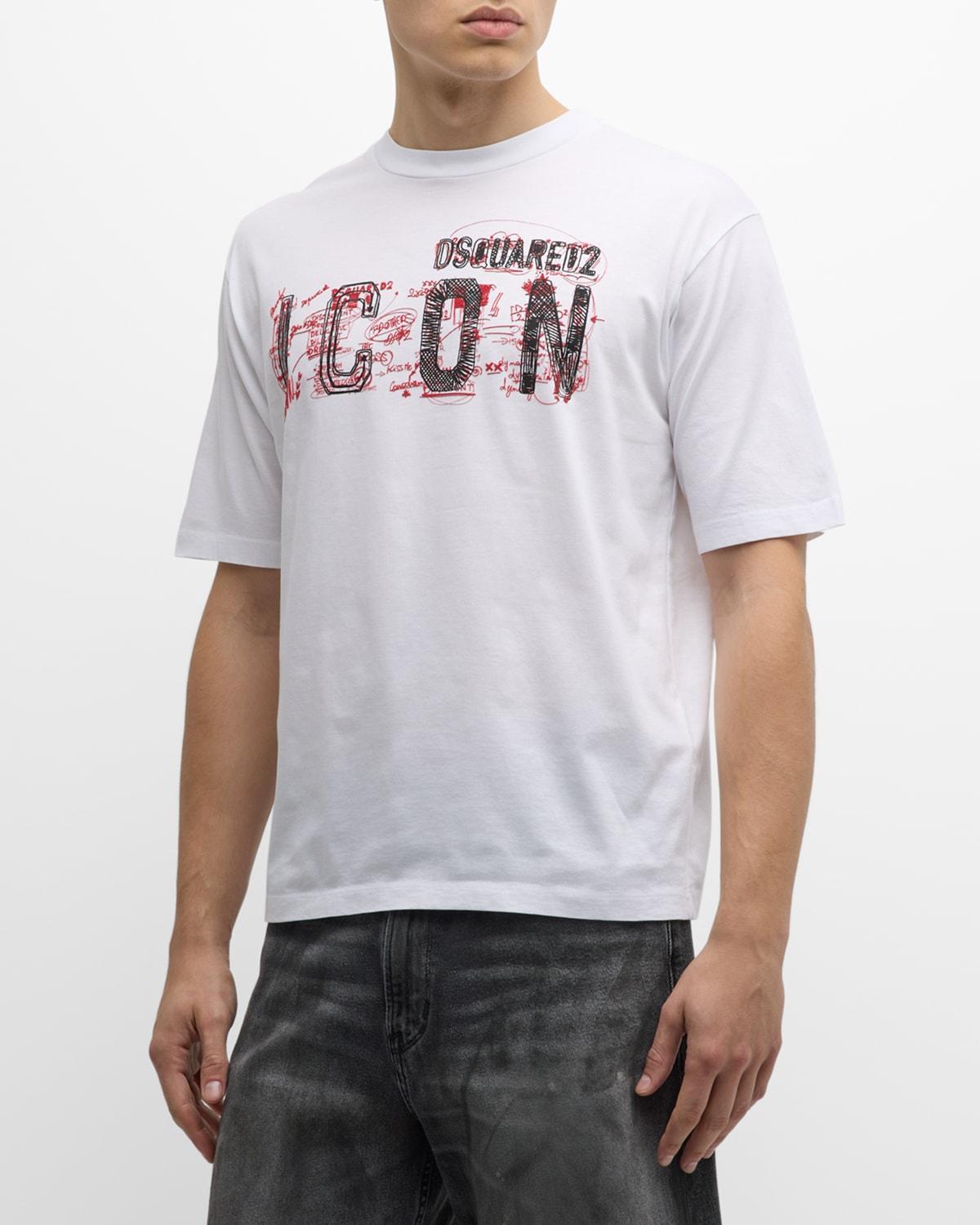 Mens Icon Scribble Loose-Fit T-Shirt Product Image