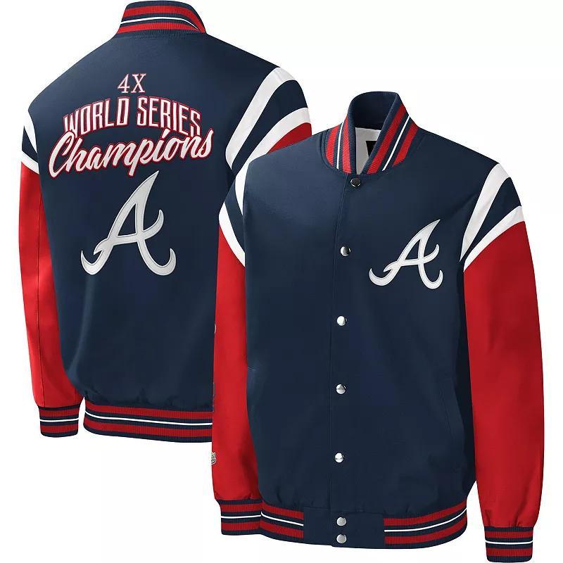 Mens G-III Sports by Carl Banks Atlanta Braves Title Holder Full-Snap Varsity Jacket Blue Product Image