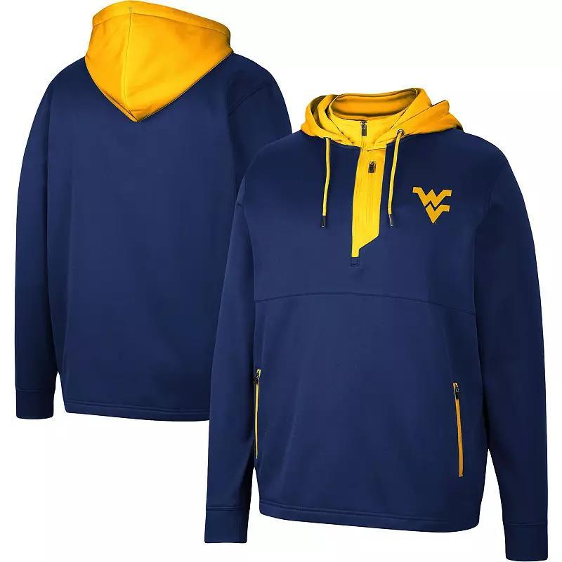 Mens Colosseum West Virginia Mountaineers Luge 3.0 Quarter-Zip Hoodie Blue Product Image