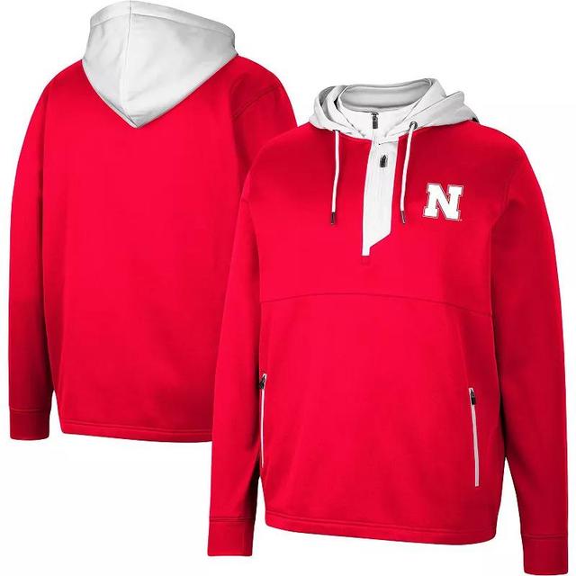 Mens Colosseum Scarlet Nebraska Huskers Luge 3.0 Quarter-Zip Hoodie Product Image