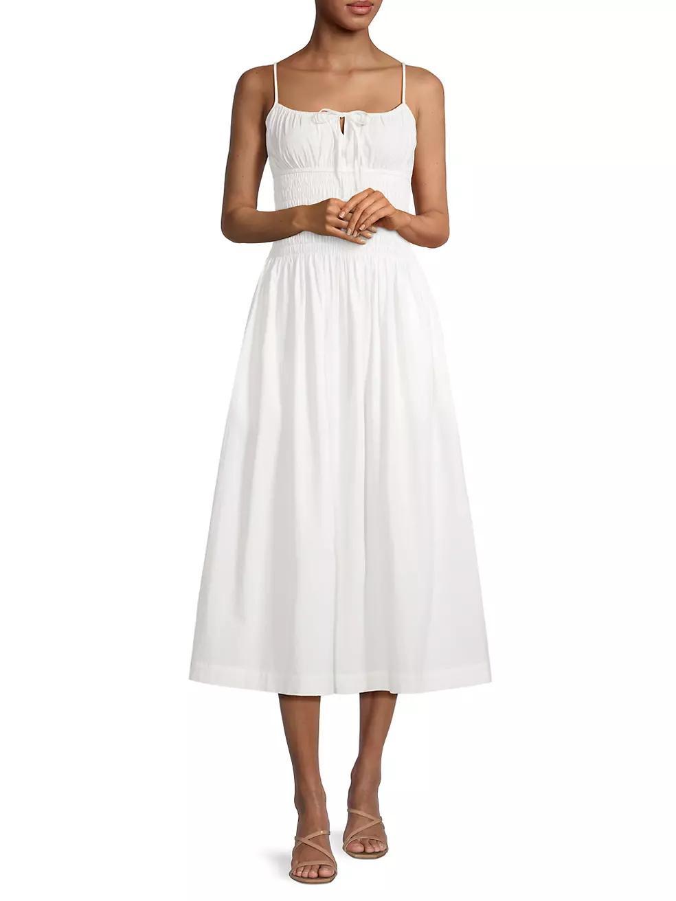 Barbara Cotton Keyhole Midi-Dress Product Image