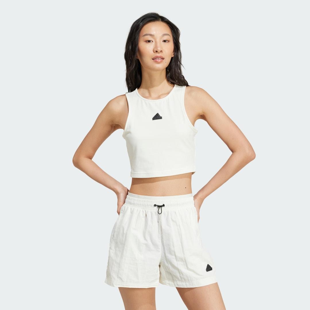 adidas City Escape Cropped Tank Top Off White S Womens product image