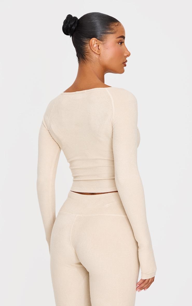 Butter Cream Brushed Rib Square Neck Underlayer Top Product Image