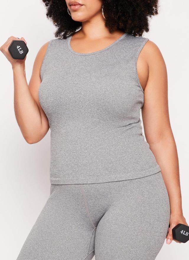 Womens Plus Size Seamless Ribbed Tank Top Product Image