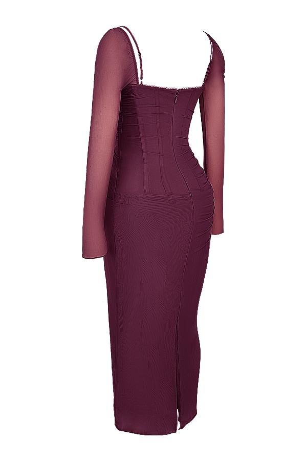 Katarina Wine Maxi Dress Product Image