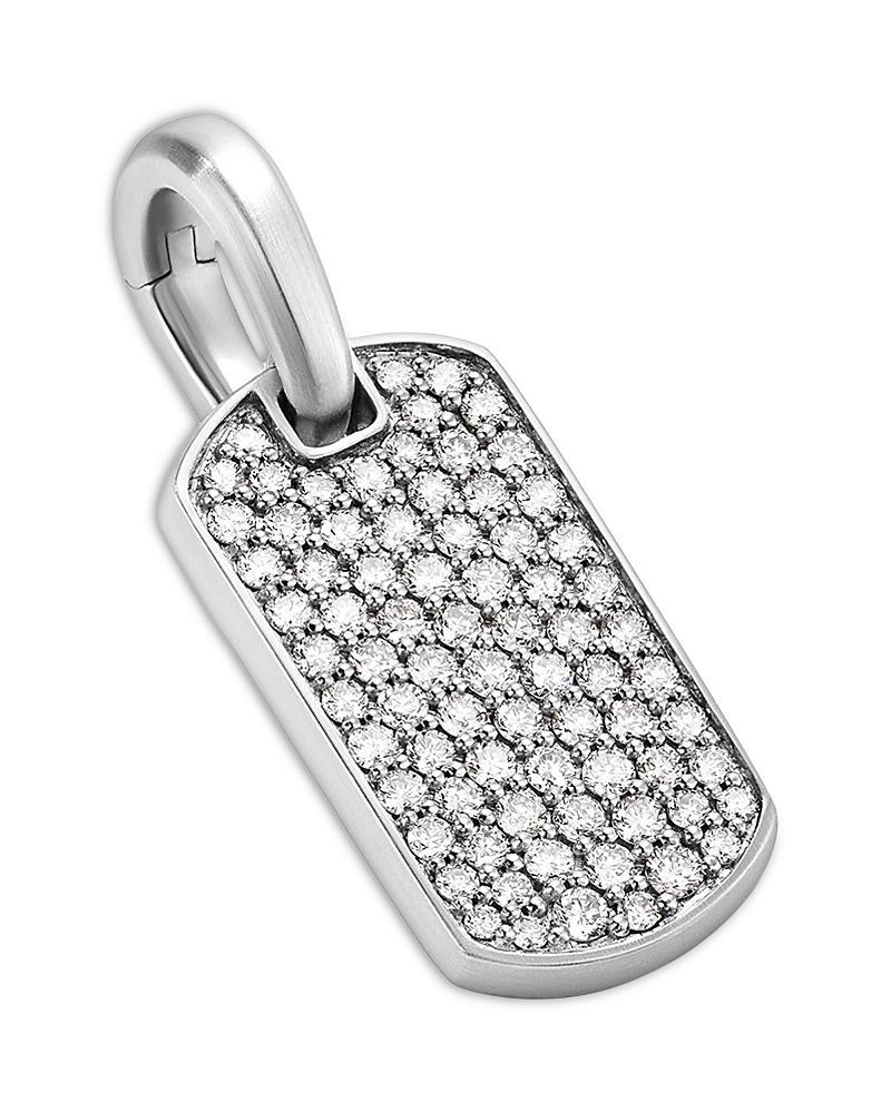 Mens Chevron Tag Enhancer with Diamonds in Silver, 21mm Product Image