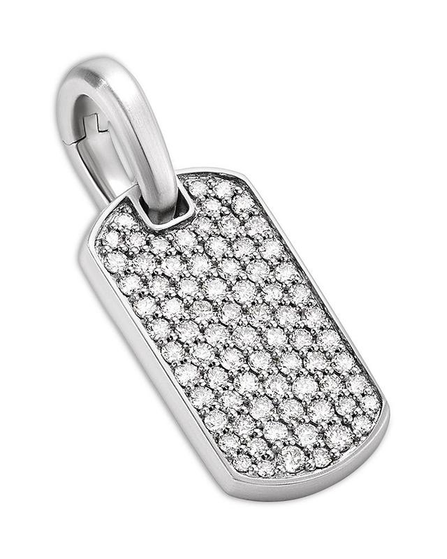 David Yurman Mens Chevron Tag in Sterling Silver with Diamonds, 21mm Product Image