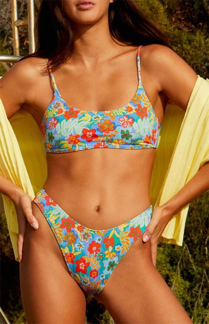 Women's Eco Multicolor California Scoop High Cut Bikini Bottom - Product Image