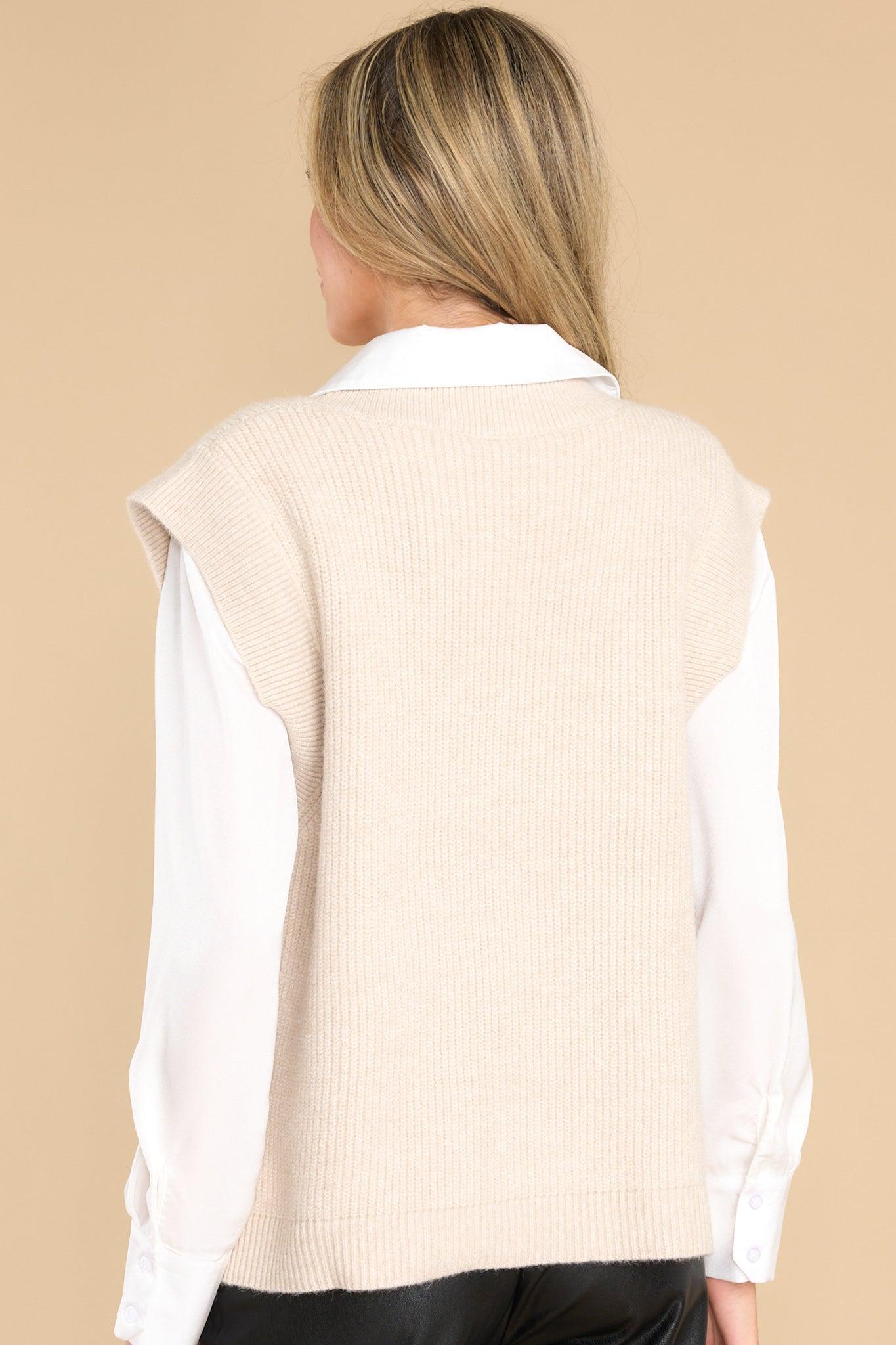 You Warm My Heart Beige Sweater Vest Product Image