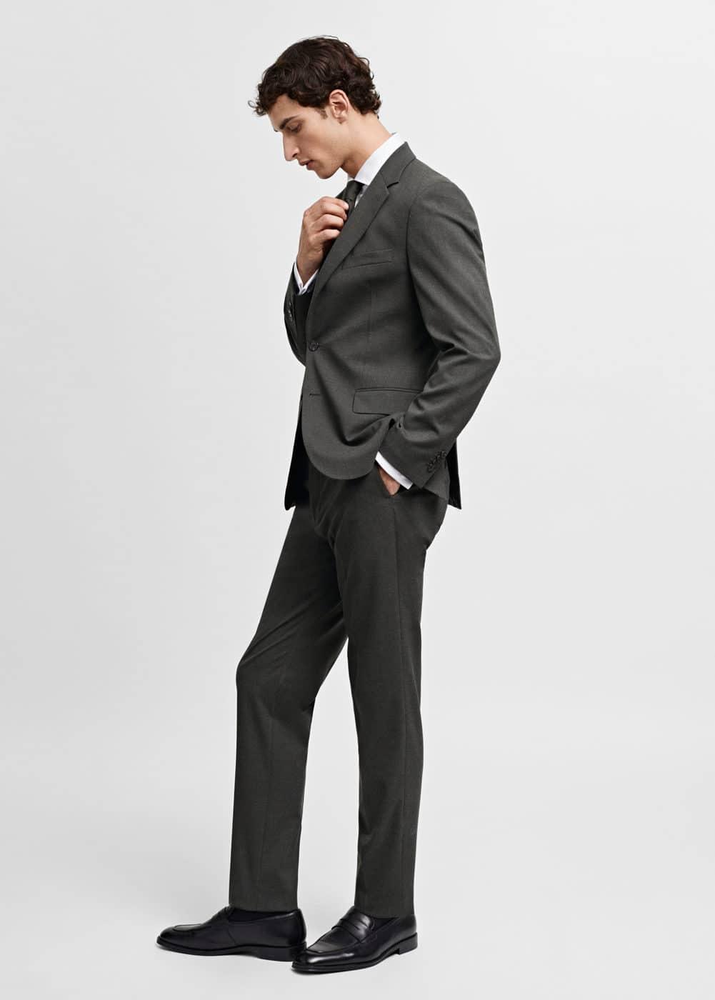 MANGO MAN - Stretch fabric slim-fit suit pants greenMen Product Image