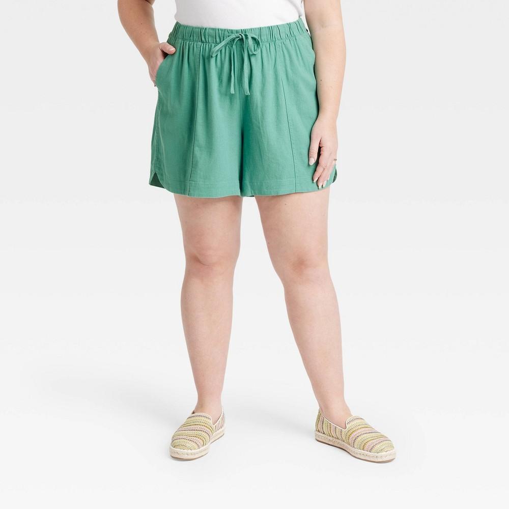 Womens Adaptive High-Rise Linen Easy Pull-On Shorts - Universal Thread 1X Product Image