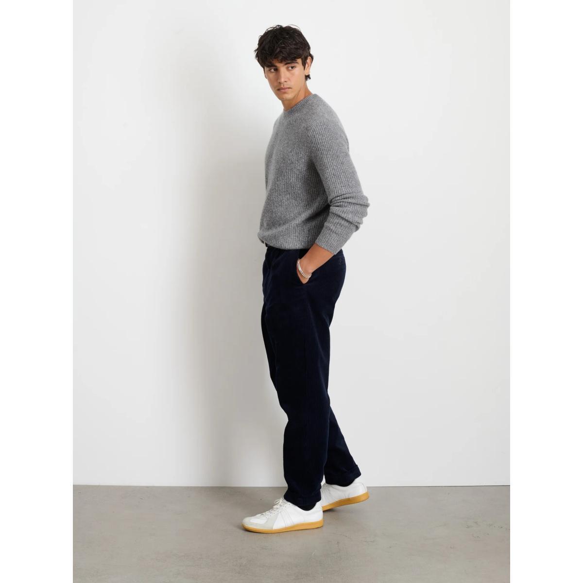 Standard Pleated Pant Dark Navy Corduroy Product Image