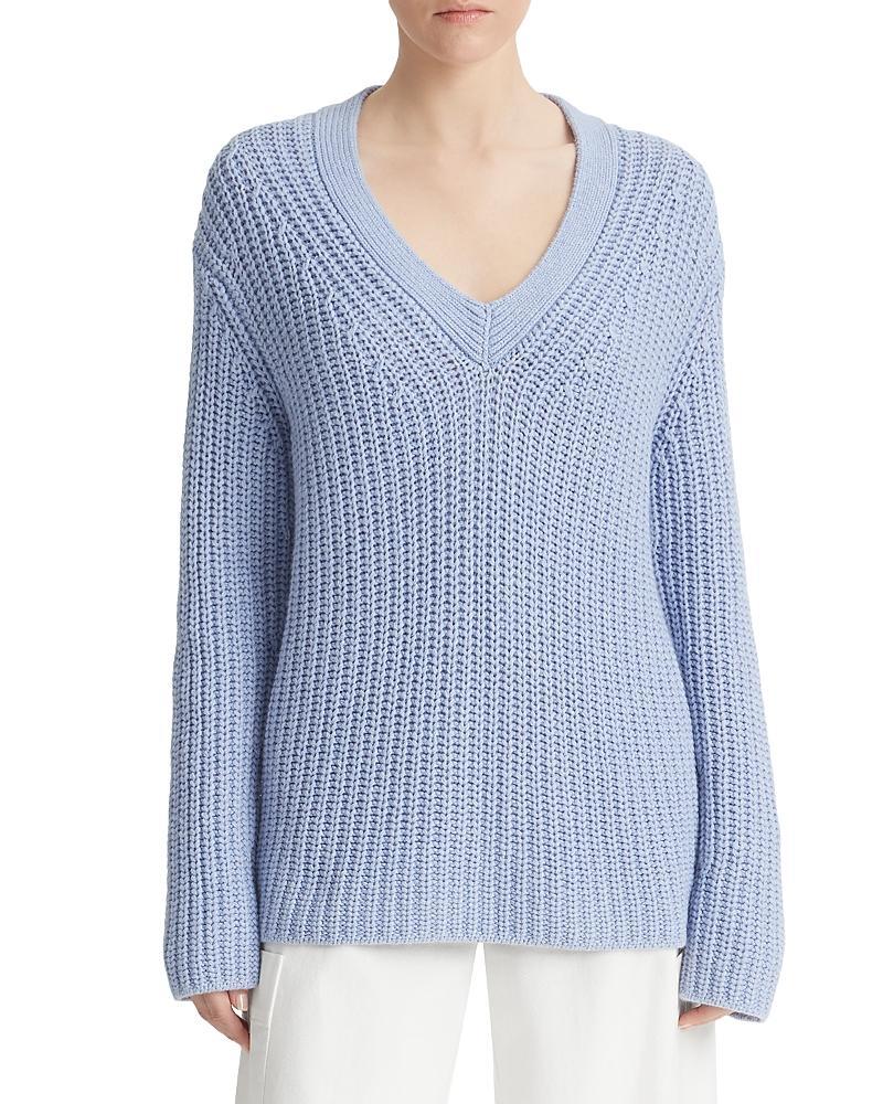 Vince Chunky Shaker Stitch V Neck Sweater Product Image