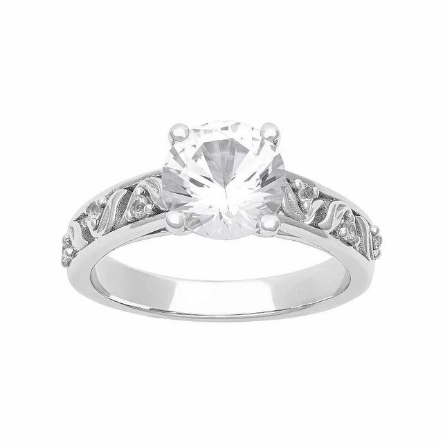 Love Always Sterling Silver 2 1/2 Carat T.W. Lab-Created White Sapphire Engagement Ring, Womens Product Image