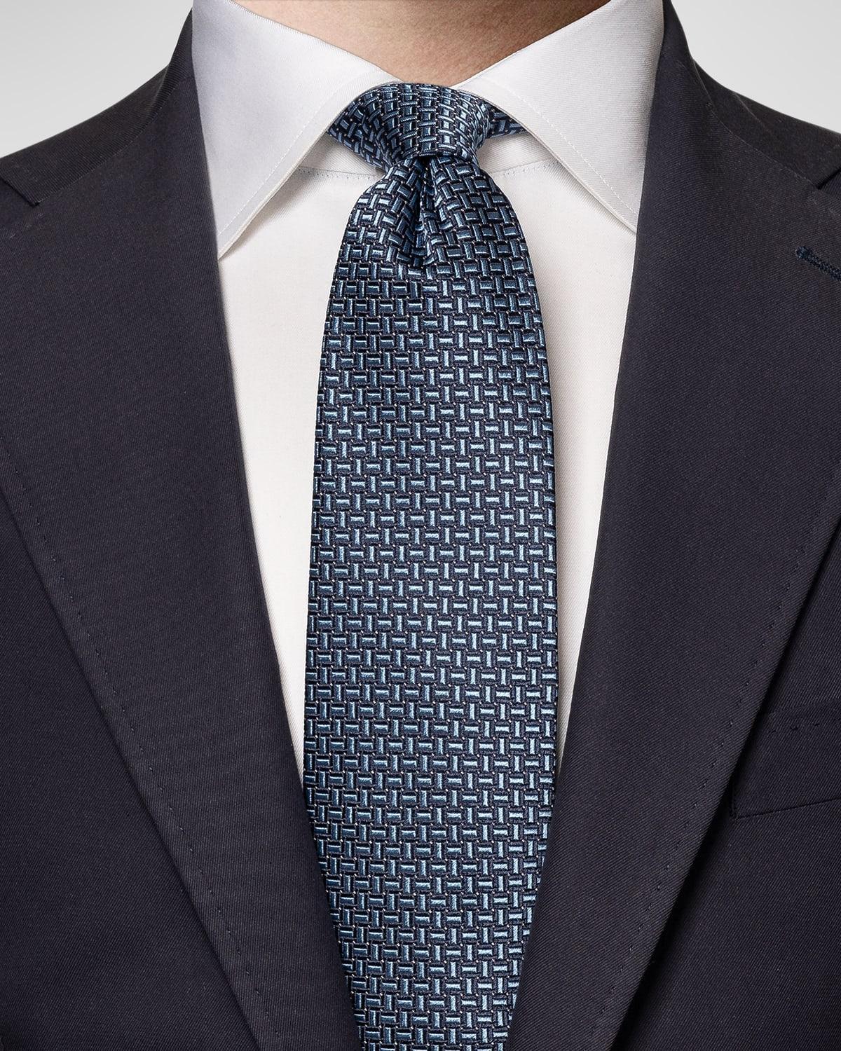 Mens Geometric Silk Tie Product Image