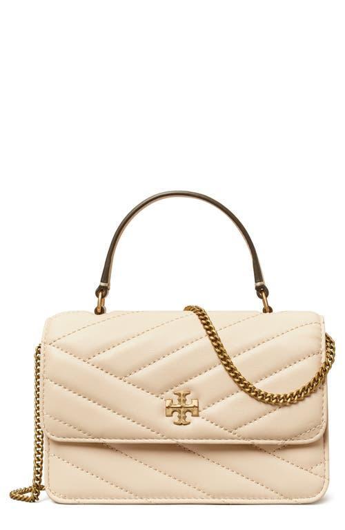 Tory Burch Mini Kira Chevron Quilted Leather Top Handle Wallet on a Chain Product Image