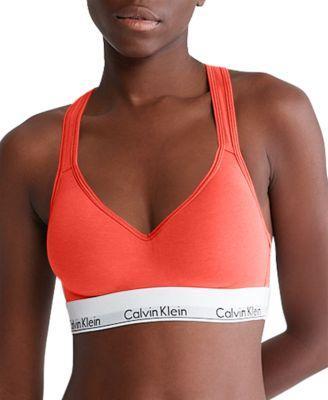 Calvin Klein Womens Modern Cotton Padded Bralette - Black - L Product Image