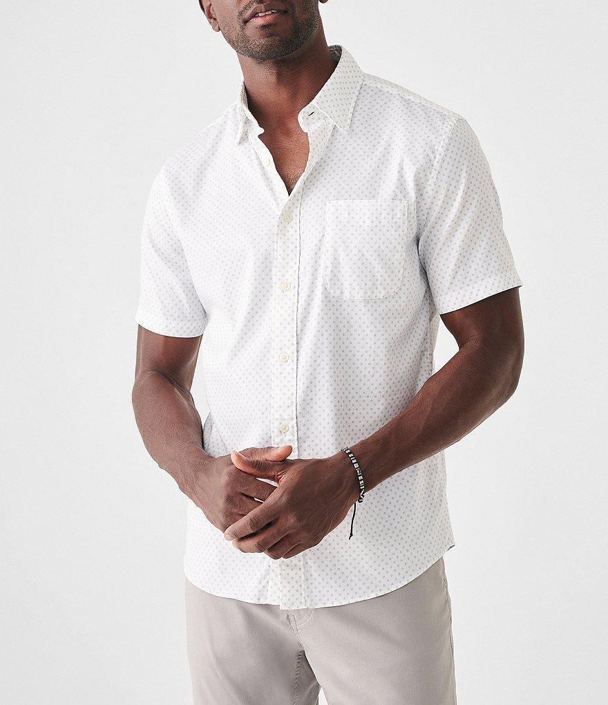 Faherty Movement Performance Mist Sunburst Short Sleeve Woven Shirt Product Image