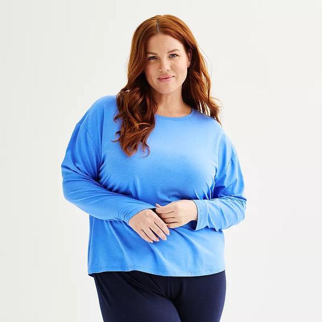 Plus Size Sonoma Goods For Life Long Sleeve Sleep Top, Womens Product Image