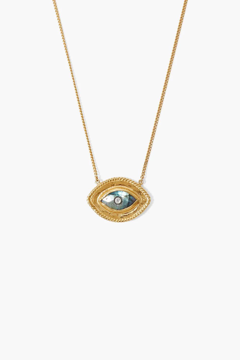 Chan Luu Mariya Evil Eye Necklace Labradorite Product Image