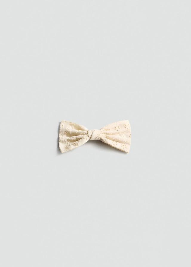 MANGO - Embroidered bow barrette - One size - Women Product Image