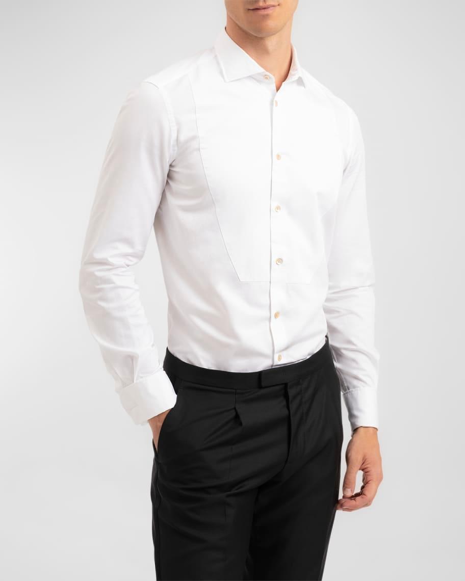 Men's Yarn-Dyed Tuxedo Shirt with Bib Product Image