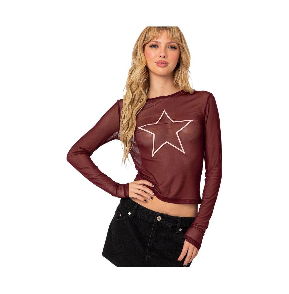 Womens Stargaze sheer mesh top Product Image