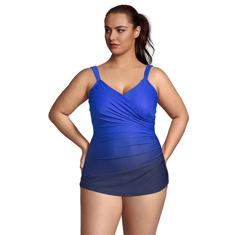 Plus Size Lands End DD-Cup SlenderSuit Tummy Control One-Piece Swimsuit, Womens Product Image