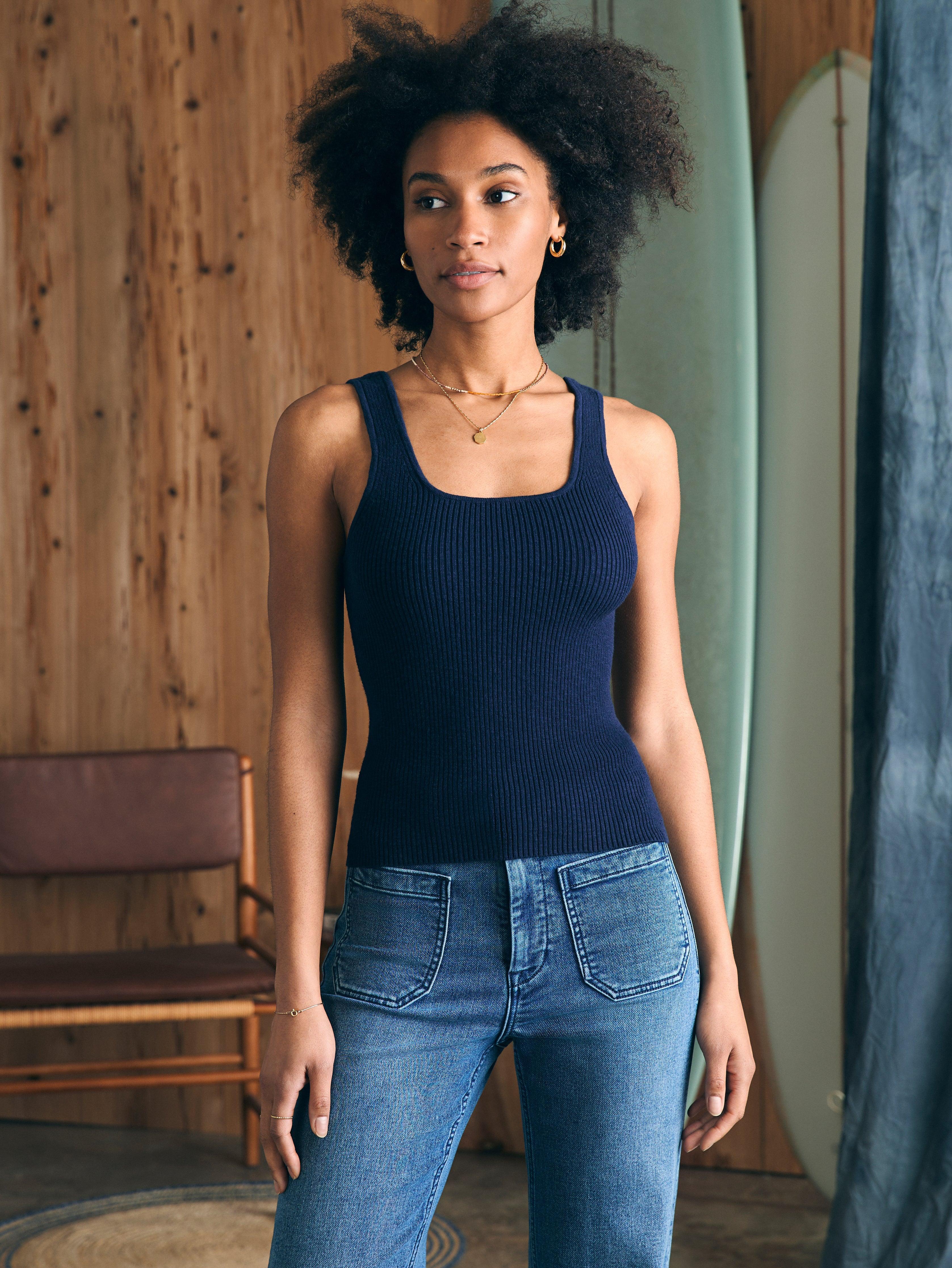 Rue Sweater Tank - Navy Female Product Image