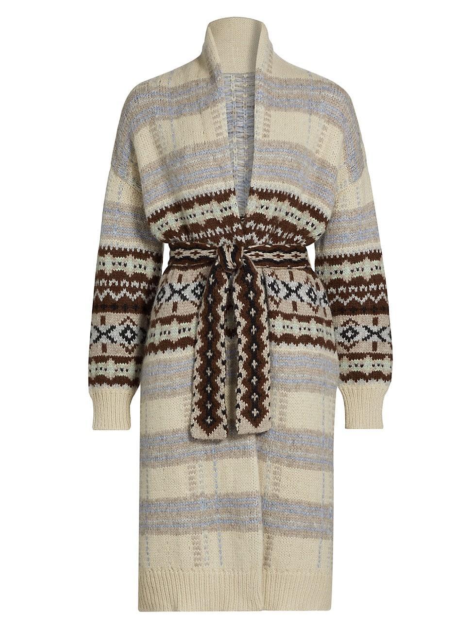 Womens Bianca Fair Isle-Inspired Robe Sweater Product Image