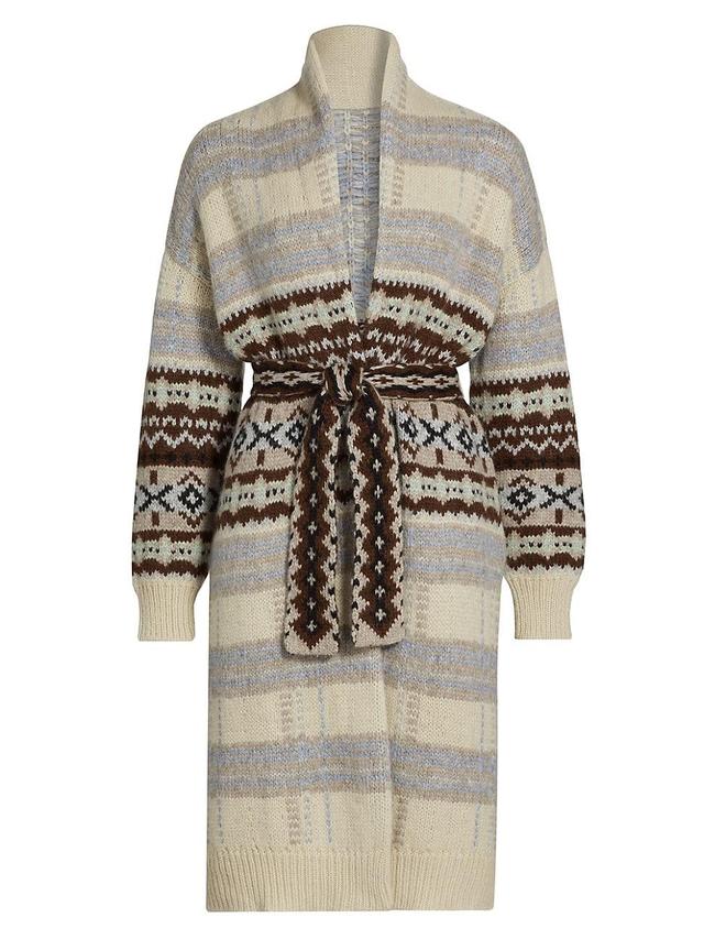 Womens Bianca Fair Isle-Inspired Robe Sweater Product Image