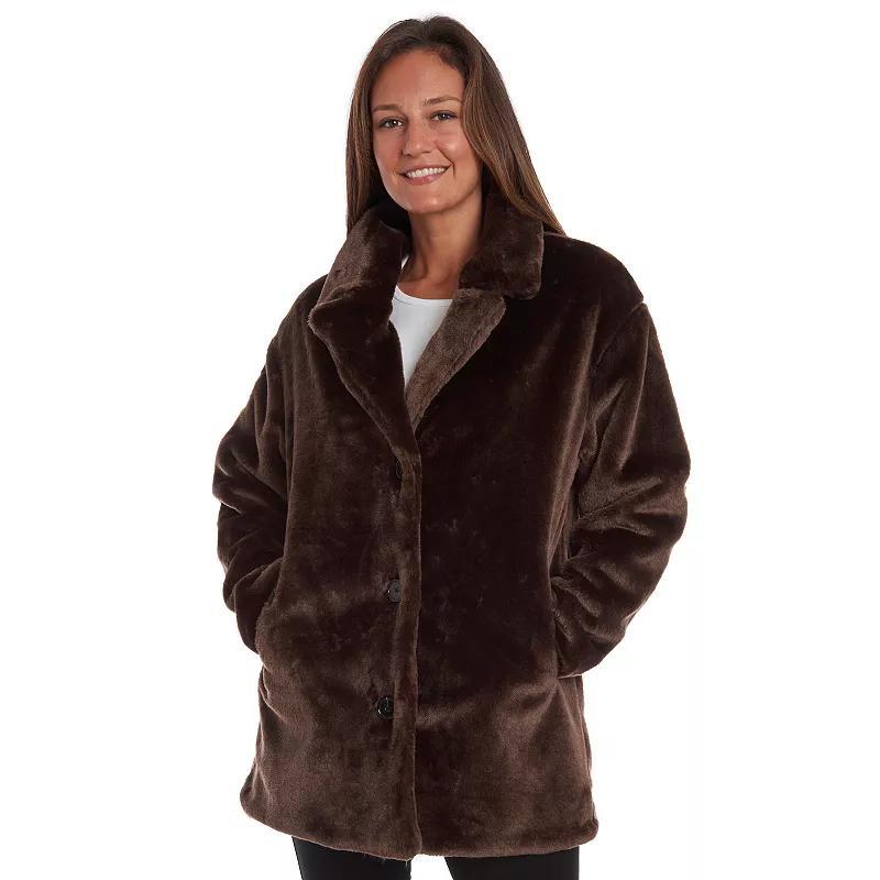 Womens Fleet Street Faux-Fur 3-Button Jacket Product Image