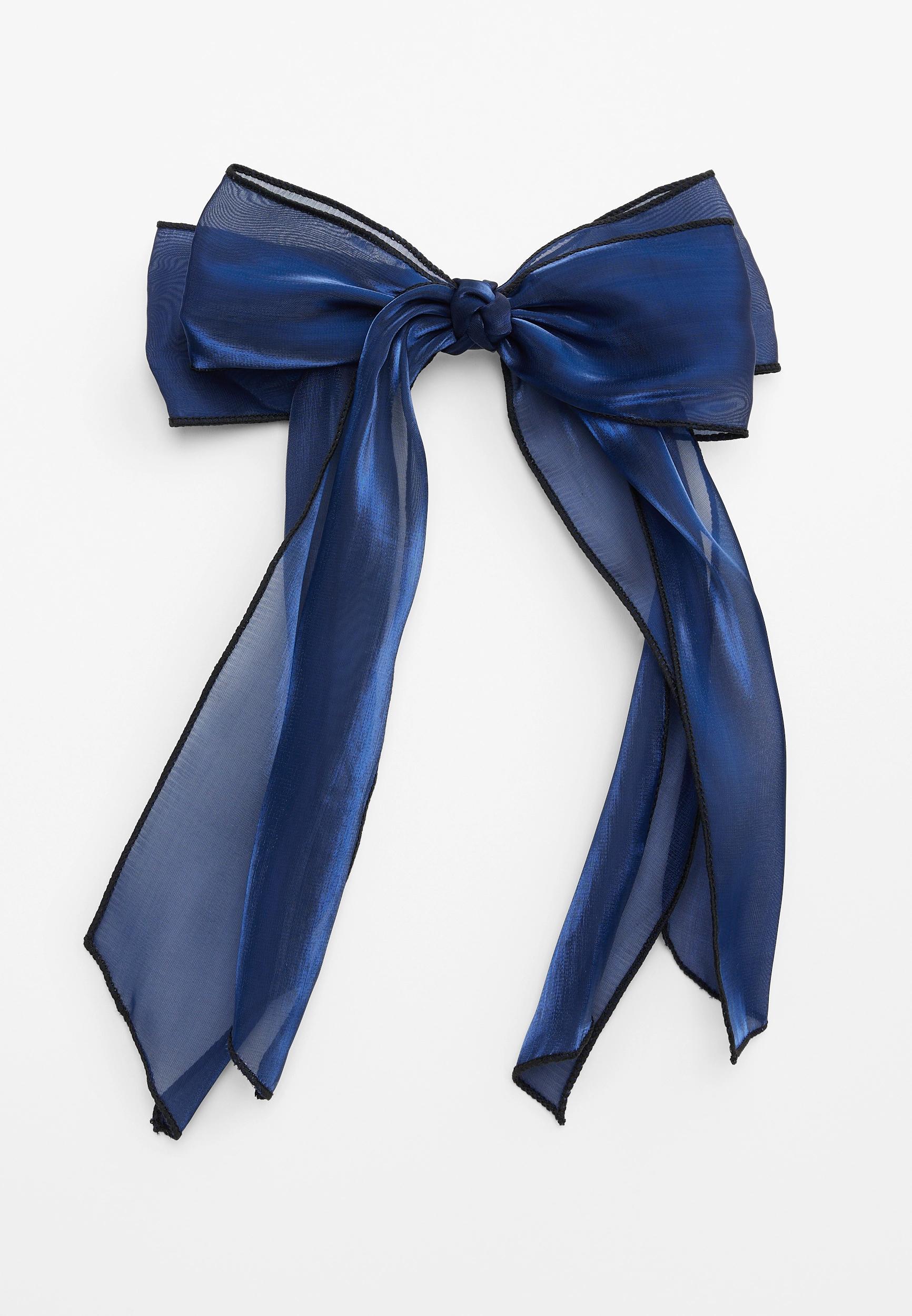 Navy Hair Bow Barrette Product Image