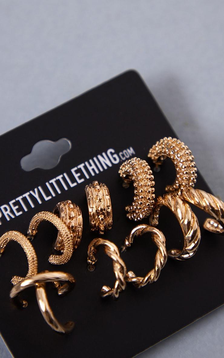 Gold Chunky Mini Hoop Multipack Earrings Product Image