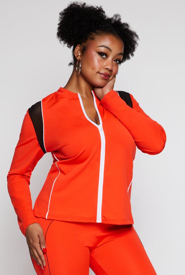 Womens Plus Size Mesh Insert Track Jacket Product Image