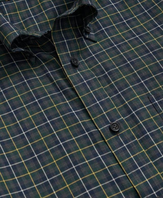 Luxe Cotton Twill Polo Button Down Collar, Windowpane Shirt Product Image