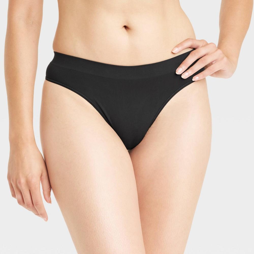 Womens Seamless Thong - Auden Black XS Product Image