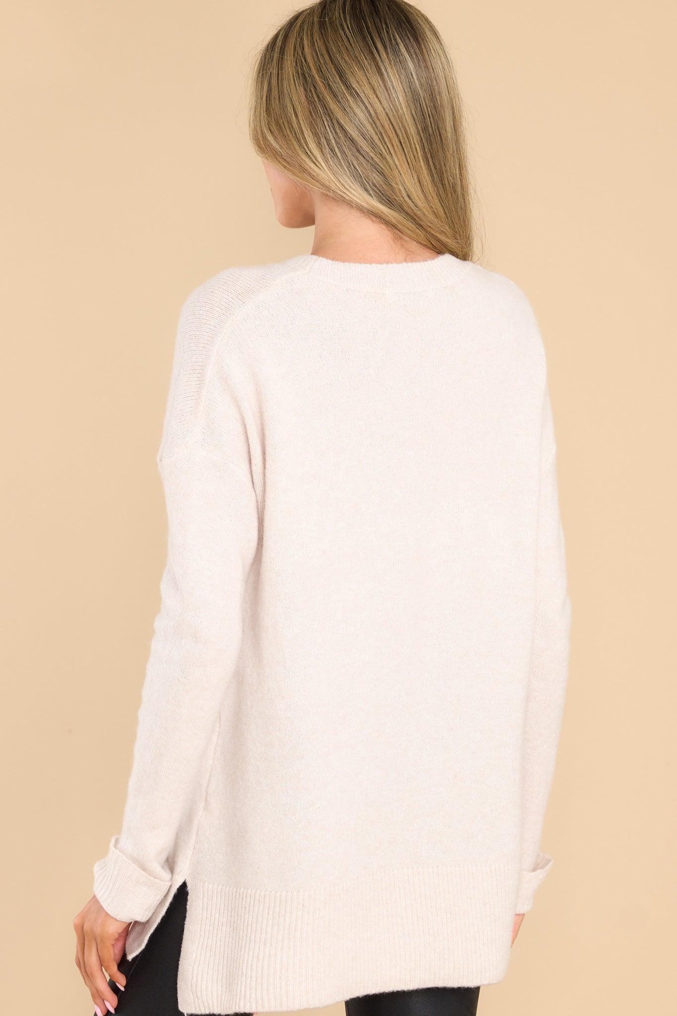 Stay Cozy Oatmeal Sweater Taupe Product Image