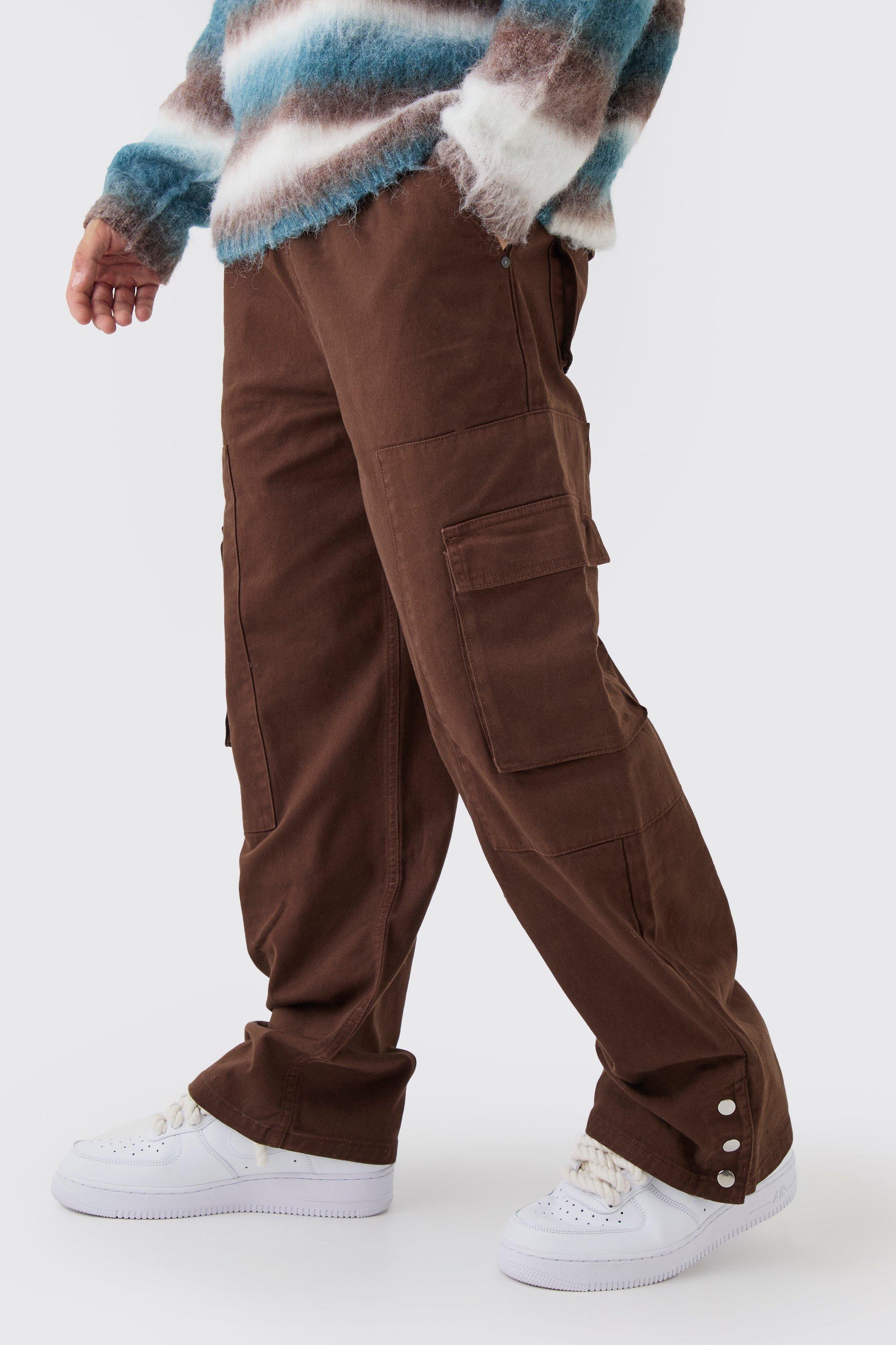 Elasticated Waist Baggy Twill Cargo Pants | boohooMAN USA product image