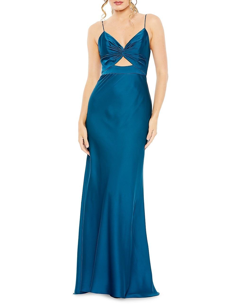 Womens Cut-Out Satin Gown Product Image