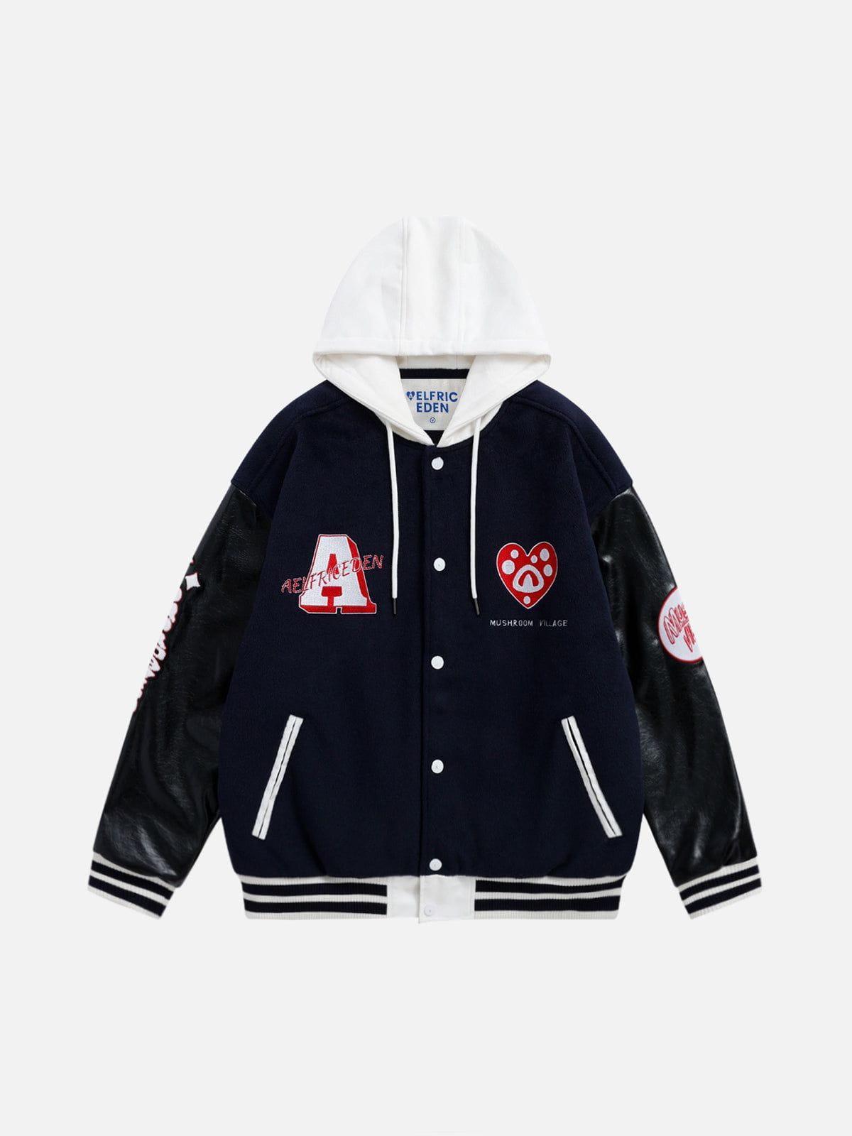 [Pre-Order] Aelfric Eden Color Blocking Hodded Varsity Jacekt Product Image